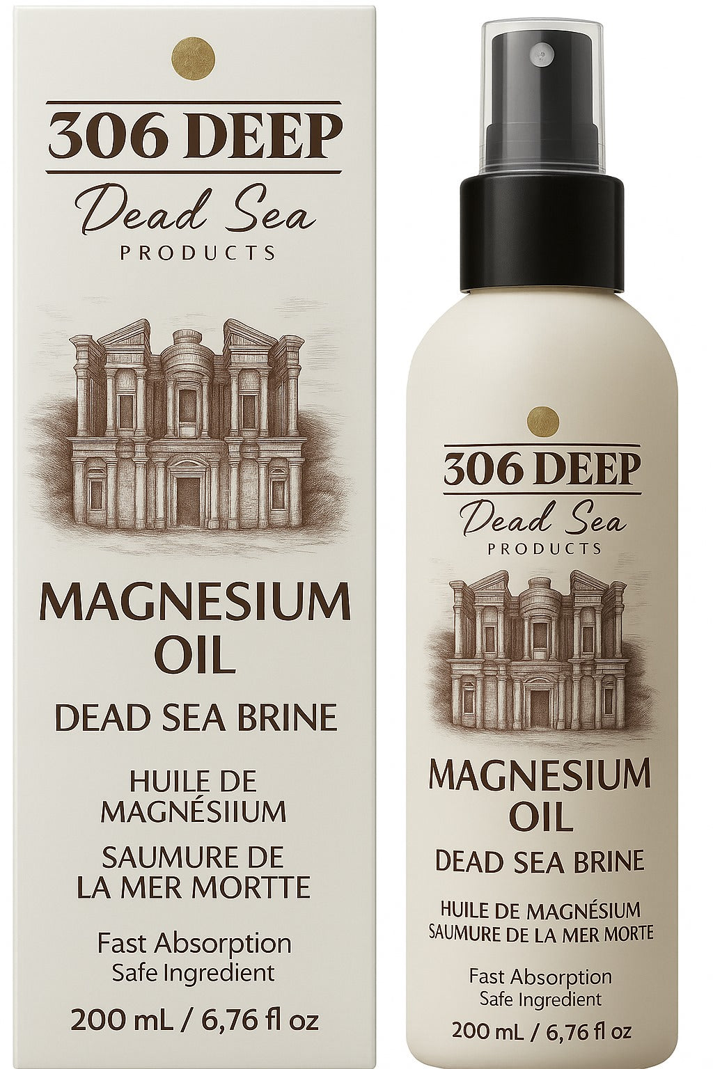 306 Deep™ Magnesium Oil Spray (Full Box – 12 Units) – Pure Dead Sea Relief for Muscles, Sleep & Skin